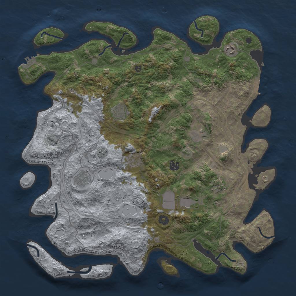 Rust Map: Procedural Map, Size: 4250, Seed: 536337349, 16 Monuments