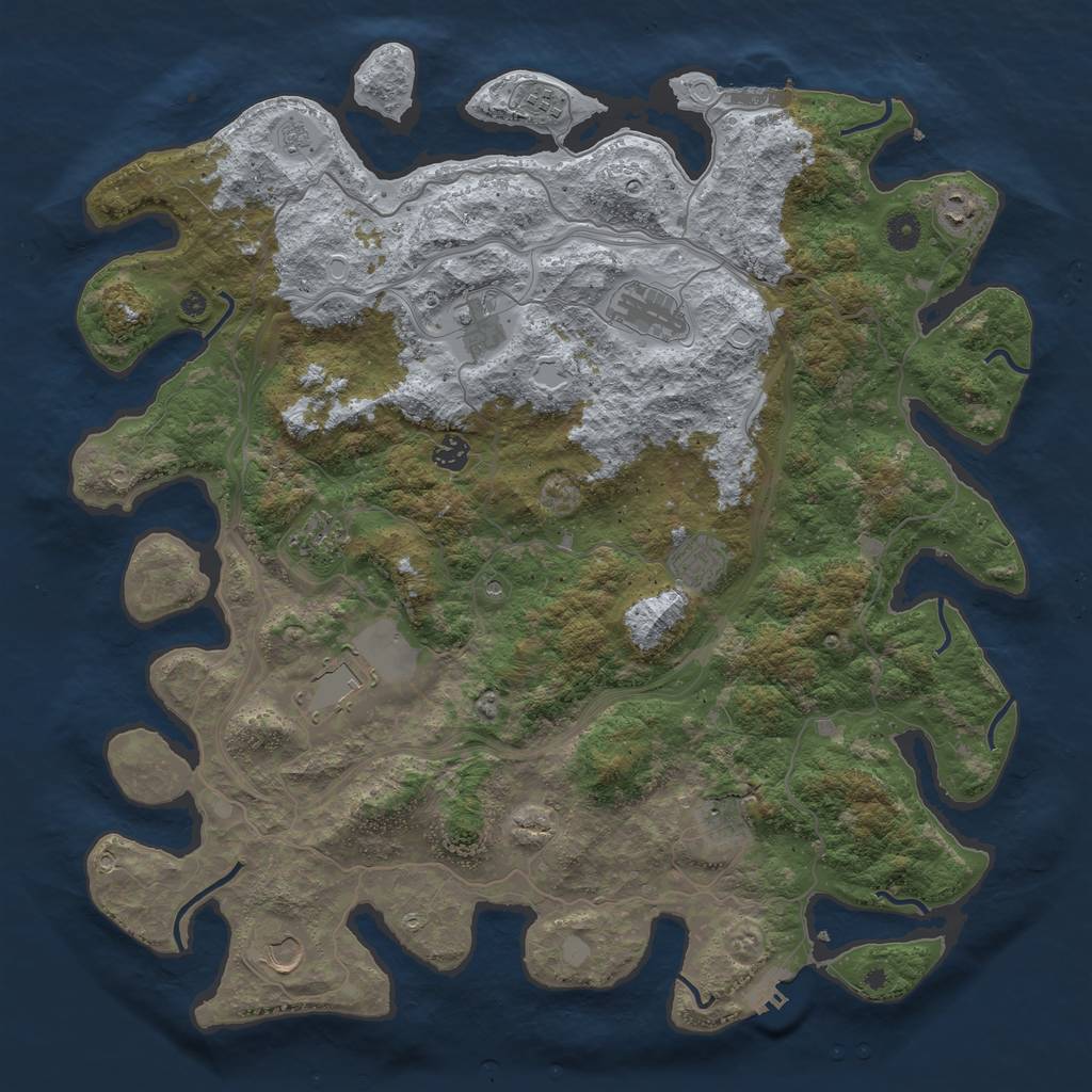Rust Map: Procedural Map, Size: 4500, Seed: 14492557, 17 Monuments