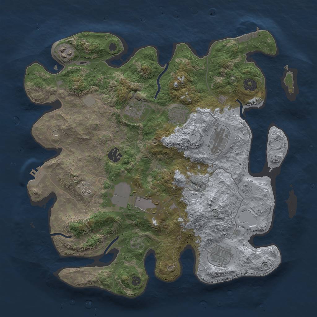 Rust Map: Procedural Map, Size: 3500, Seed: 1518498447, 15 Monuments