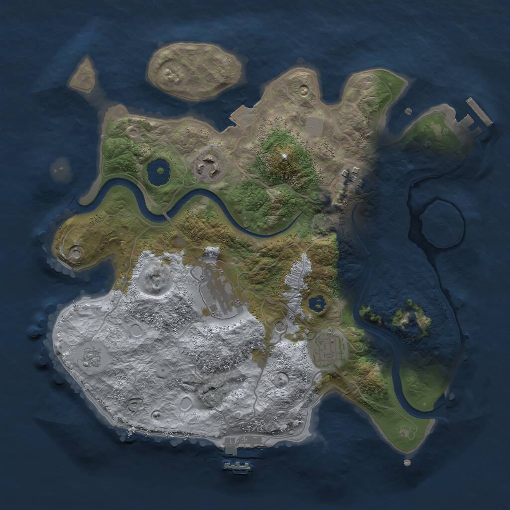 Rust Map: Procedural Map, Size: 3000, Seed: 3959659, 10 Monuments