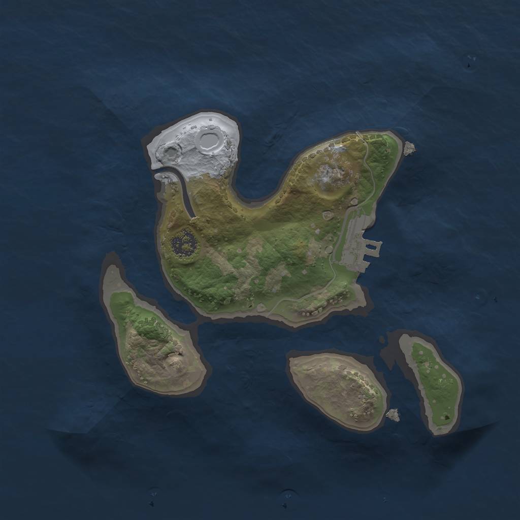 Rust Map: Procedural Map, Size: 2000, Seed: 1960937479, 4 Monuments