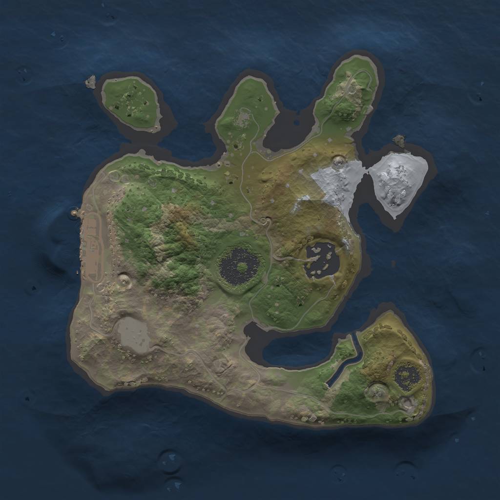 Rust Map: Procedural Map, Size: 2000, Seed: 2471458, 5 Monuments