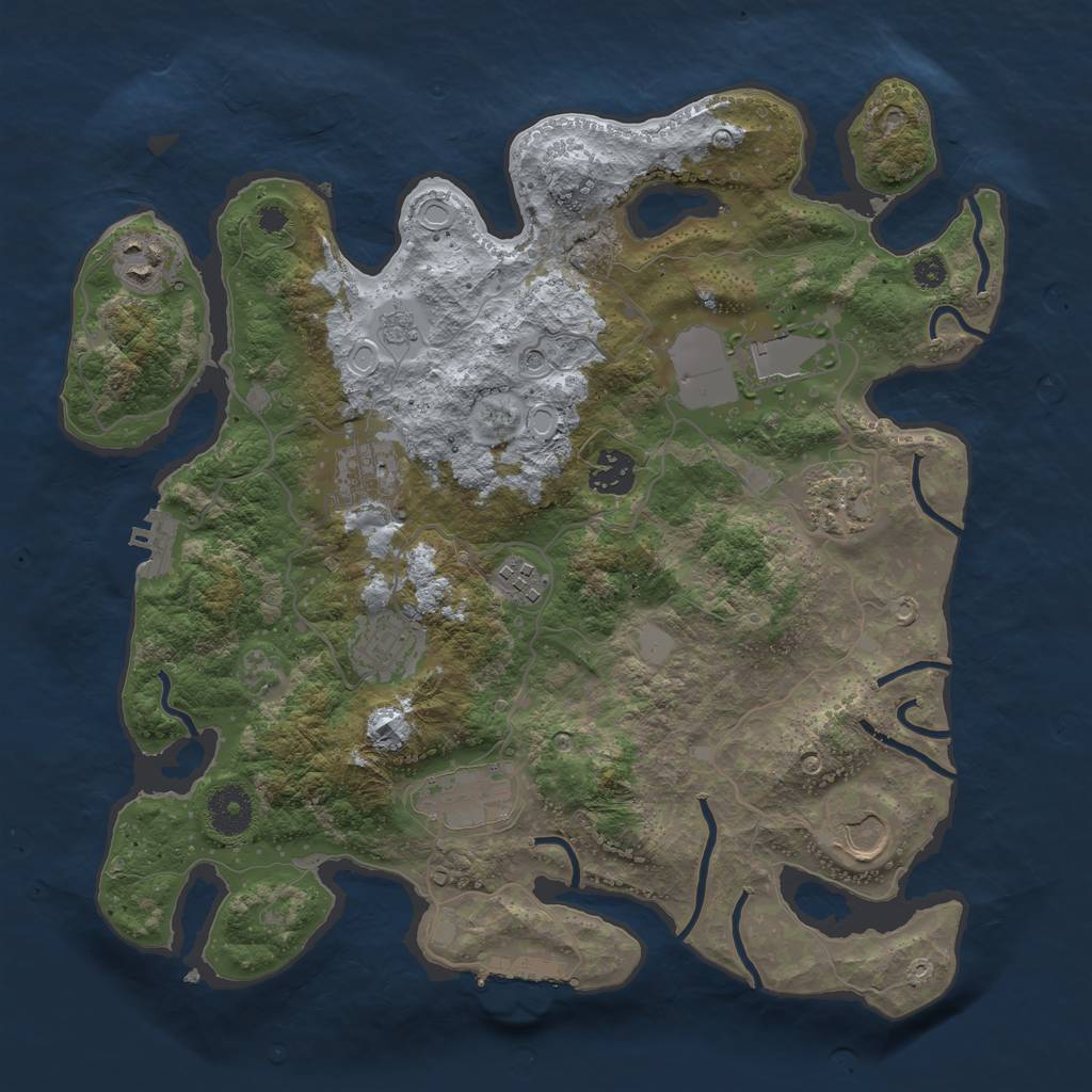 Rust Map: Procedural Map, Size: 3500, Seed: 520833472, 16 Monuments