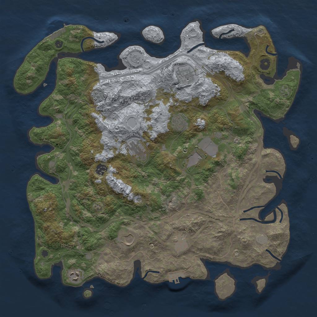 Rust Map: Procedural Map, Size: 4250, Seed: 1283187703, 16 Monuments
