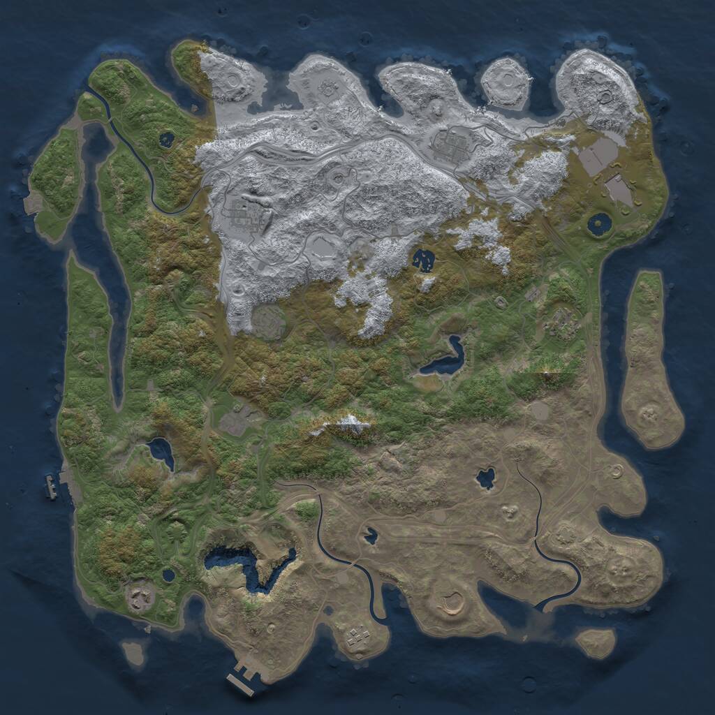 Rust Map: Procedural Map, Size: 4699, Seed: 598327723, 16 Monuments