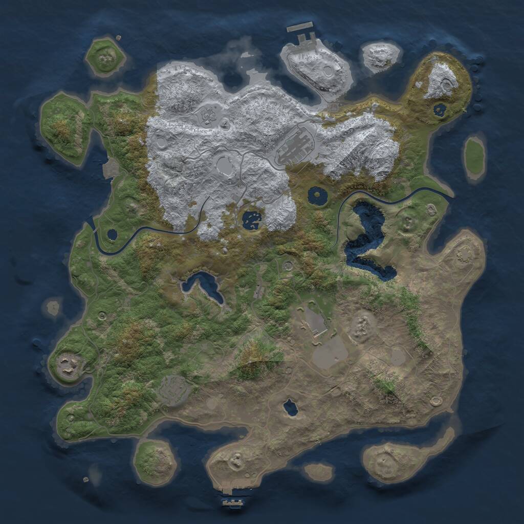 Rust Map: Procedural Map, Size: 4000, Seed: 37238548, 11 Monuments