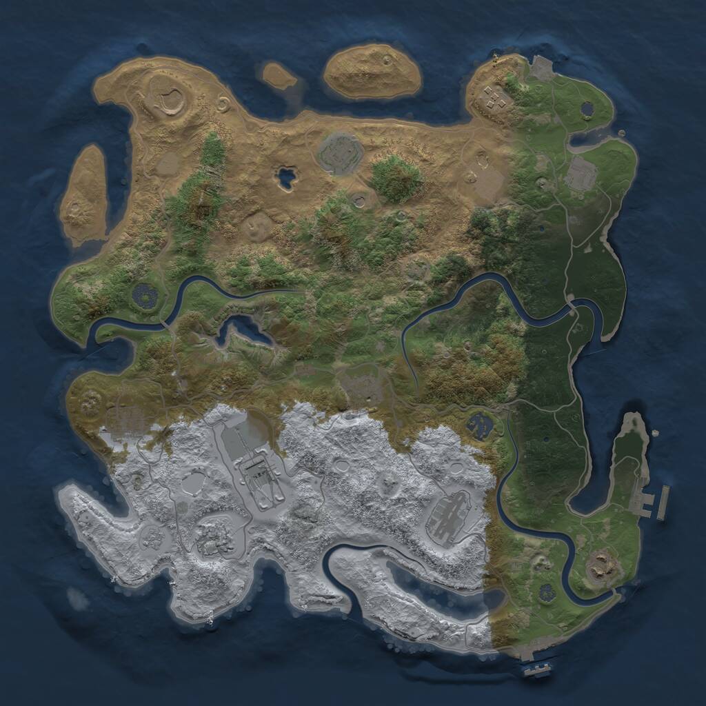 Rust Map: Procedural Map, Size: 4100, Seed: 201509288, 19 Monuments