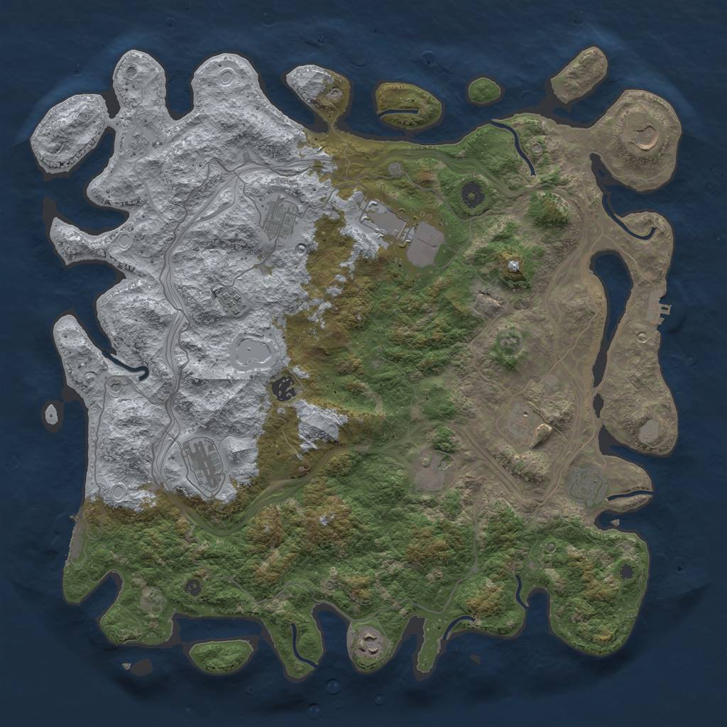Rust Map: Procedural Map, Size: 4500, Seed: 112345, 17 Monuments