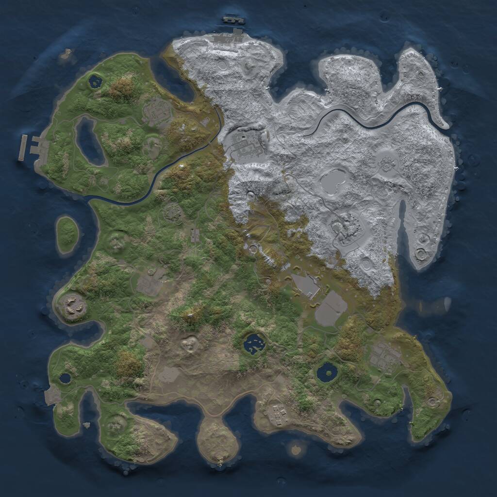 Rust Map: Procedural Map, Size: 3800, Seed: 411931, 15 Monuments