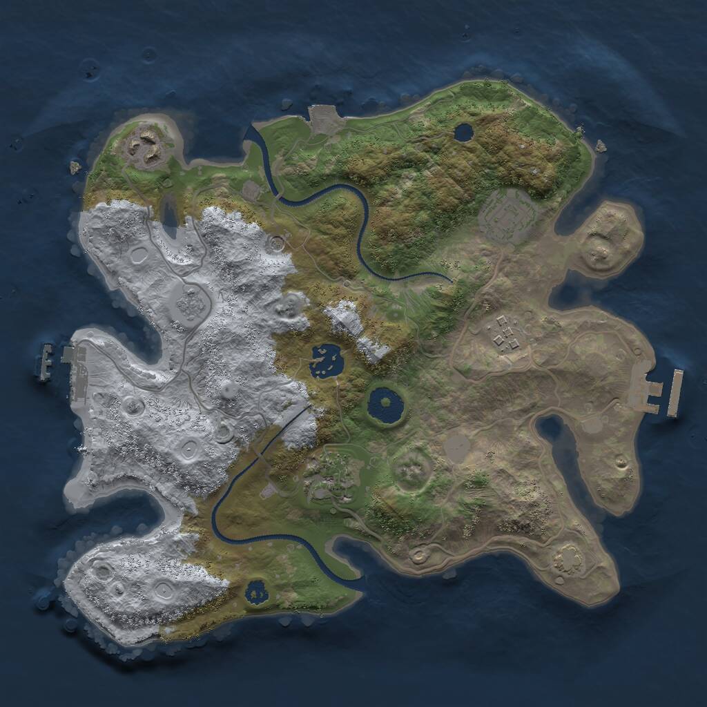 Rust Map: Procedural Map, Size: 3000, Seed: 585832, 11 Monuments