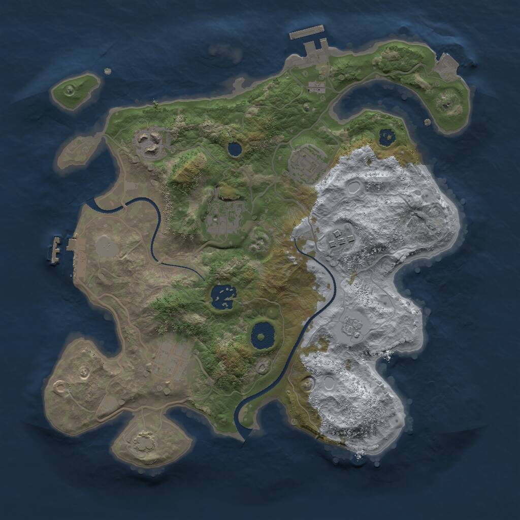 Rust Map: Procedural Map, Size: 3000, Seed: 617822192, 11 Monuments
