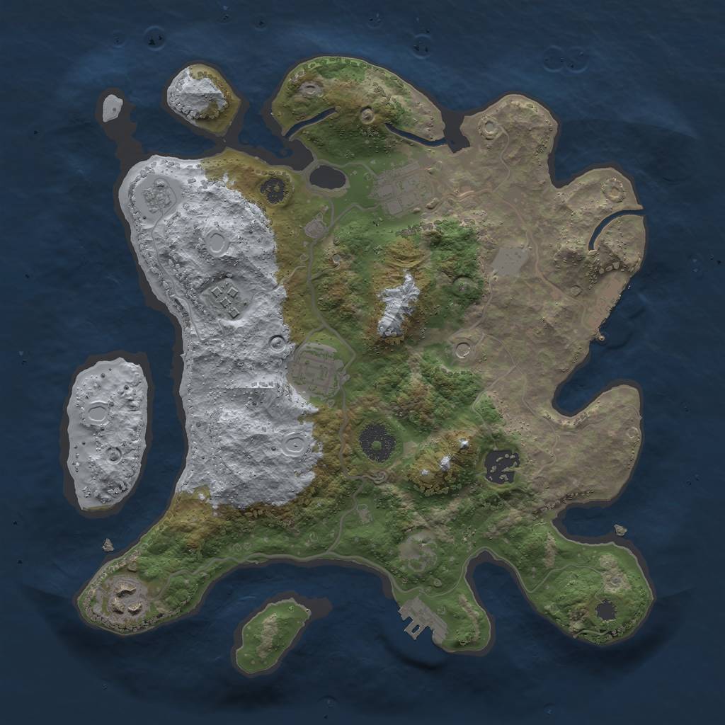 Rust Map: Procedural Map, Size: 3000, Seed: 21316, 12 Monuments
