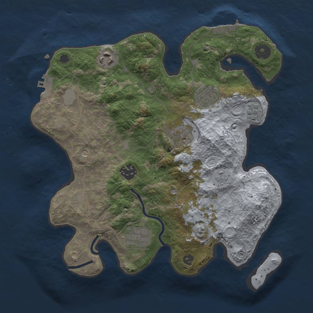 Rust Map: Procedural Map, Size: 3000, Seed: 1762728492, 13 Monuments