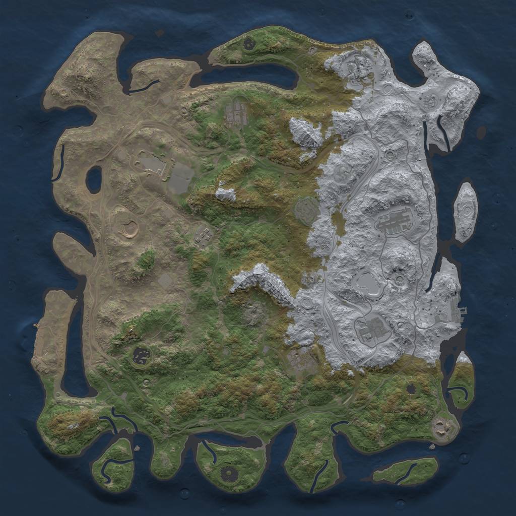 Rust Map: Procedural Map, Size: 4500, Seed: 373271390, 18 Monuments