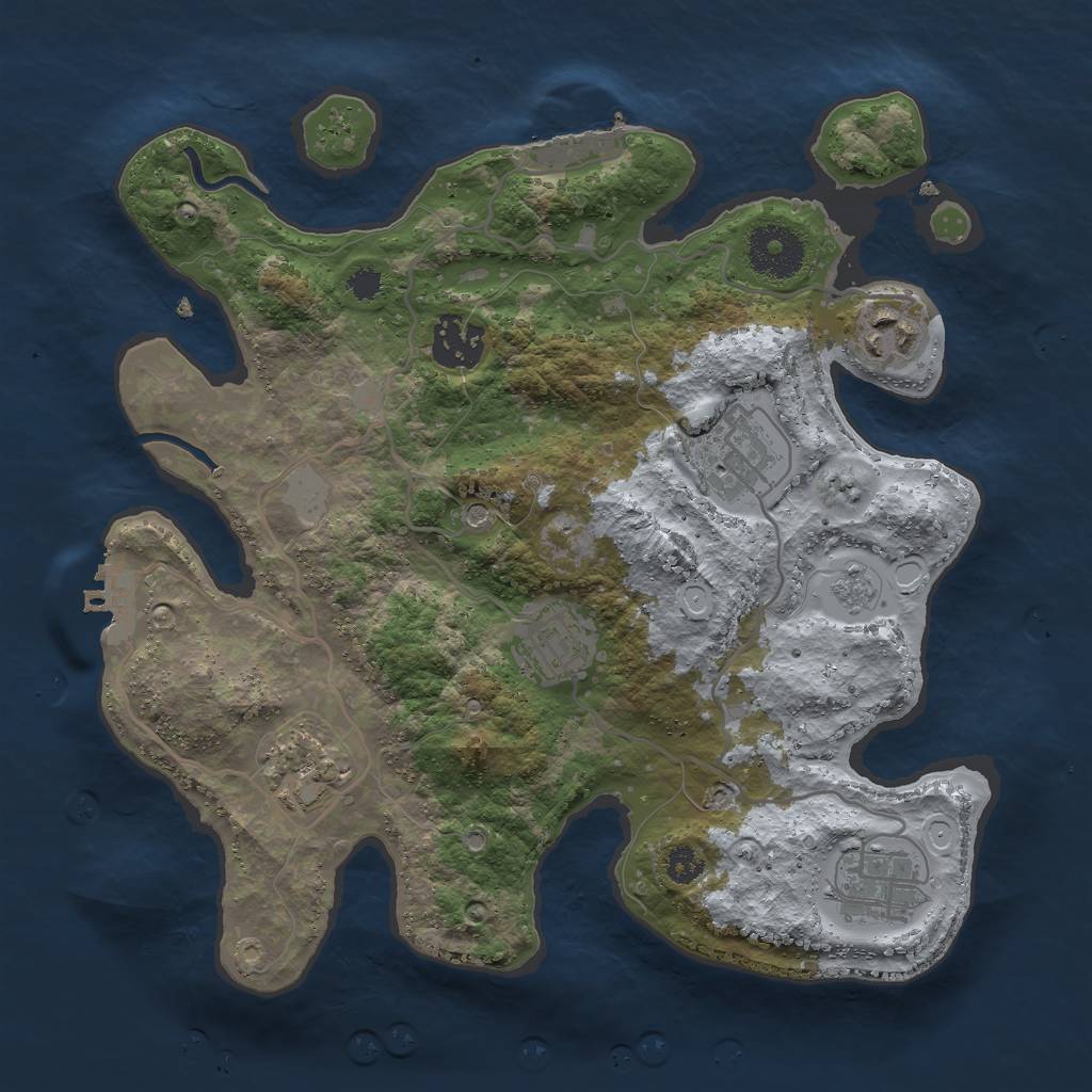Rust Map: Procedural Map, Size: 3000, Seed: 15588, 13 Monuments