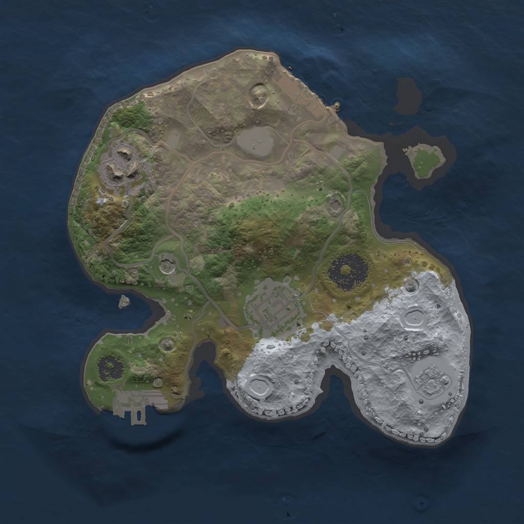 Rust Map: Procedural Map, Size: 2100, Seed: 15486, 9 Monuments