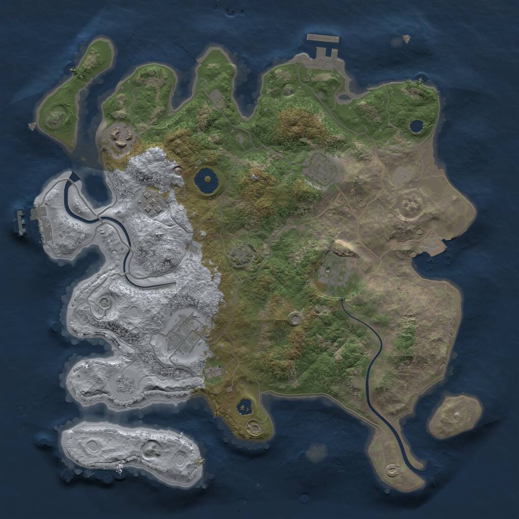 Rust Map: Procedural Map, Size: 3250, Seed: 1531008812, 11 Monuments