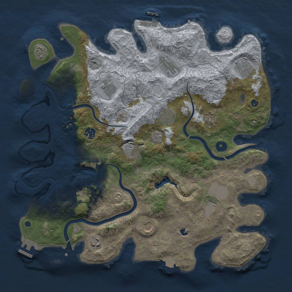 Rust Map: Procedural Map, Size: 4000, Seed: 262340817, 17 Monuments