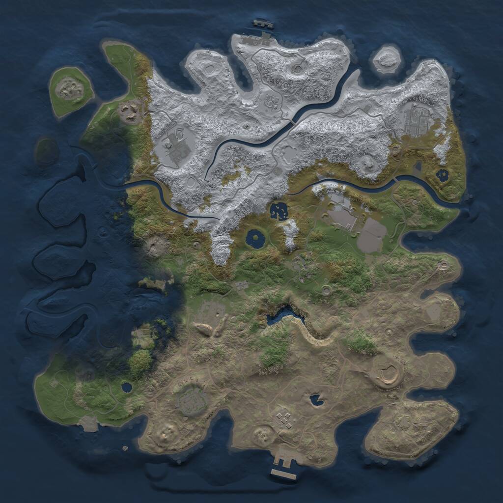 Rust Map: Procedural Map, Size: 4000, Seed: 262340817, 16 Monuments