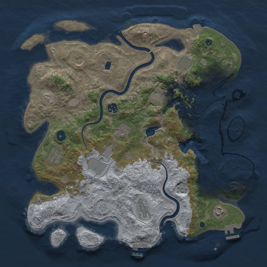 Rust Map: Procedural Map, Size: 4000, Seed: 20852, 16 Monuments