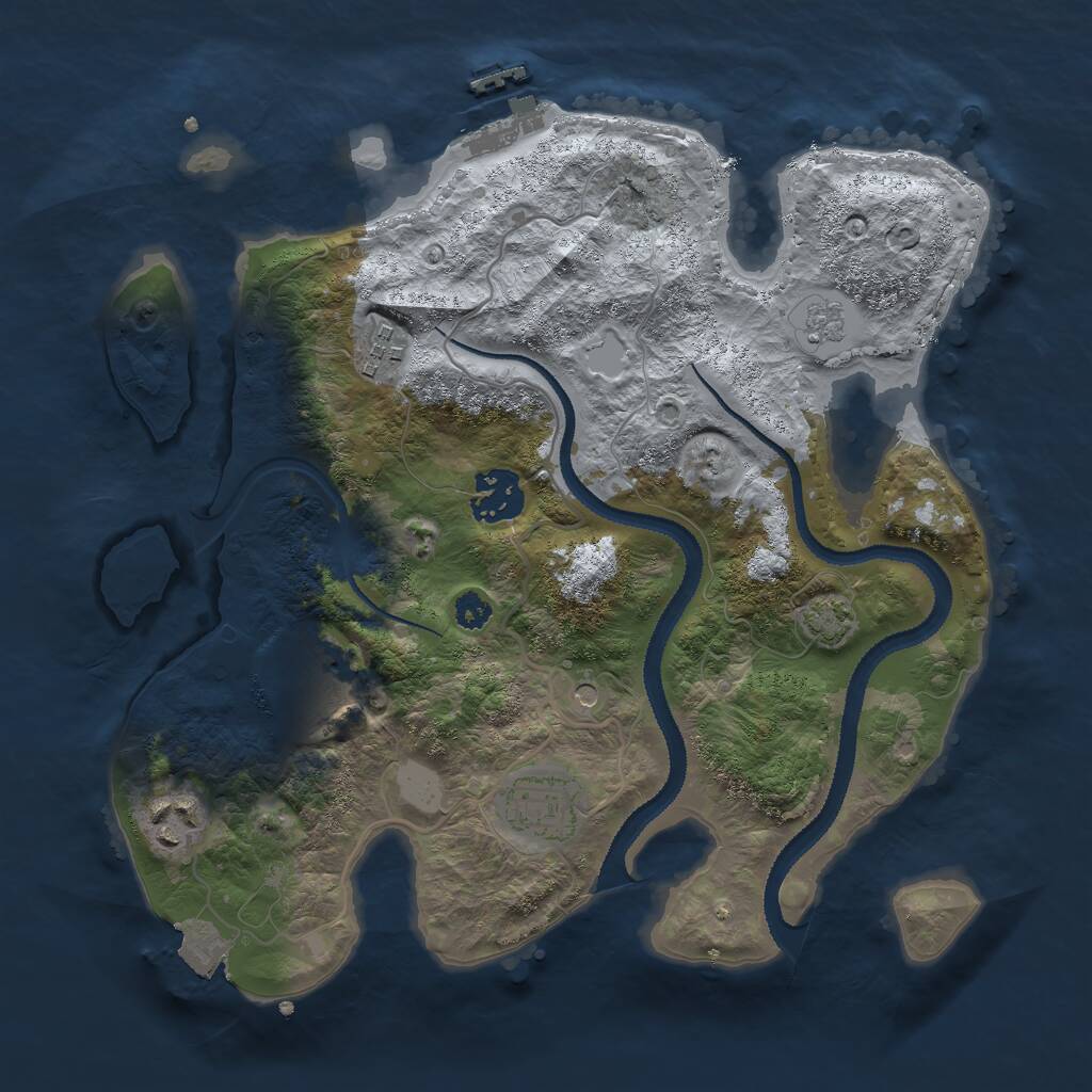 Rust Map: Procedural Map, Size: 3000, Seed: 4824, 10 Monuments