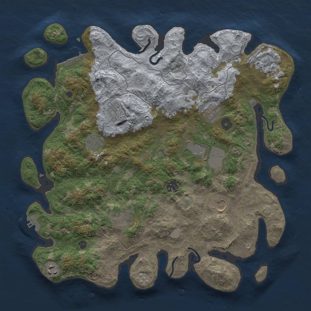 Rust Map: Procedural Map, Size: 4000, Seed: 769375795, 18 Monuments