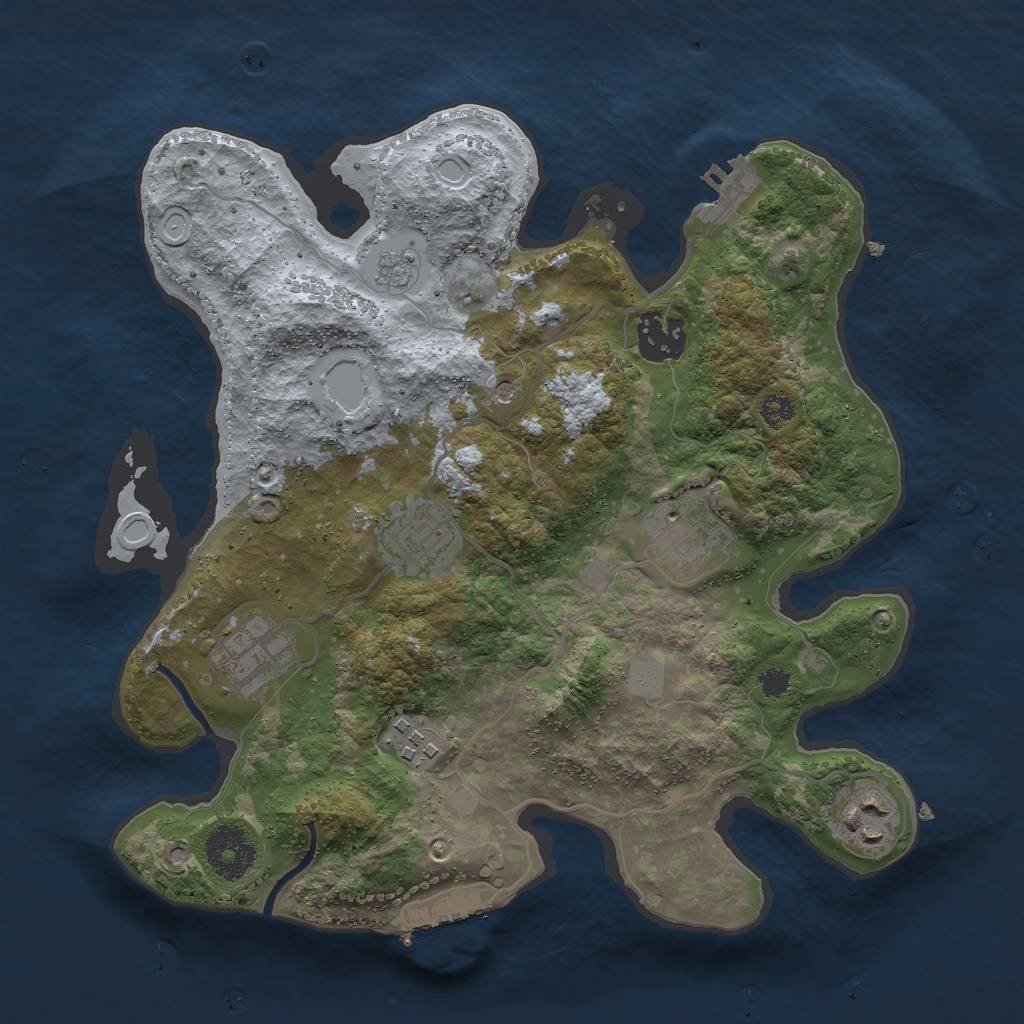 Rust Map: Procedural Map, Size: 3000, Seed: 10740, 13 Monuments