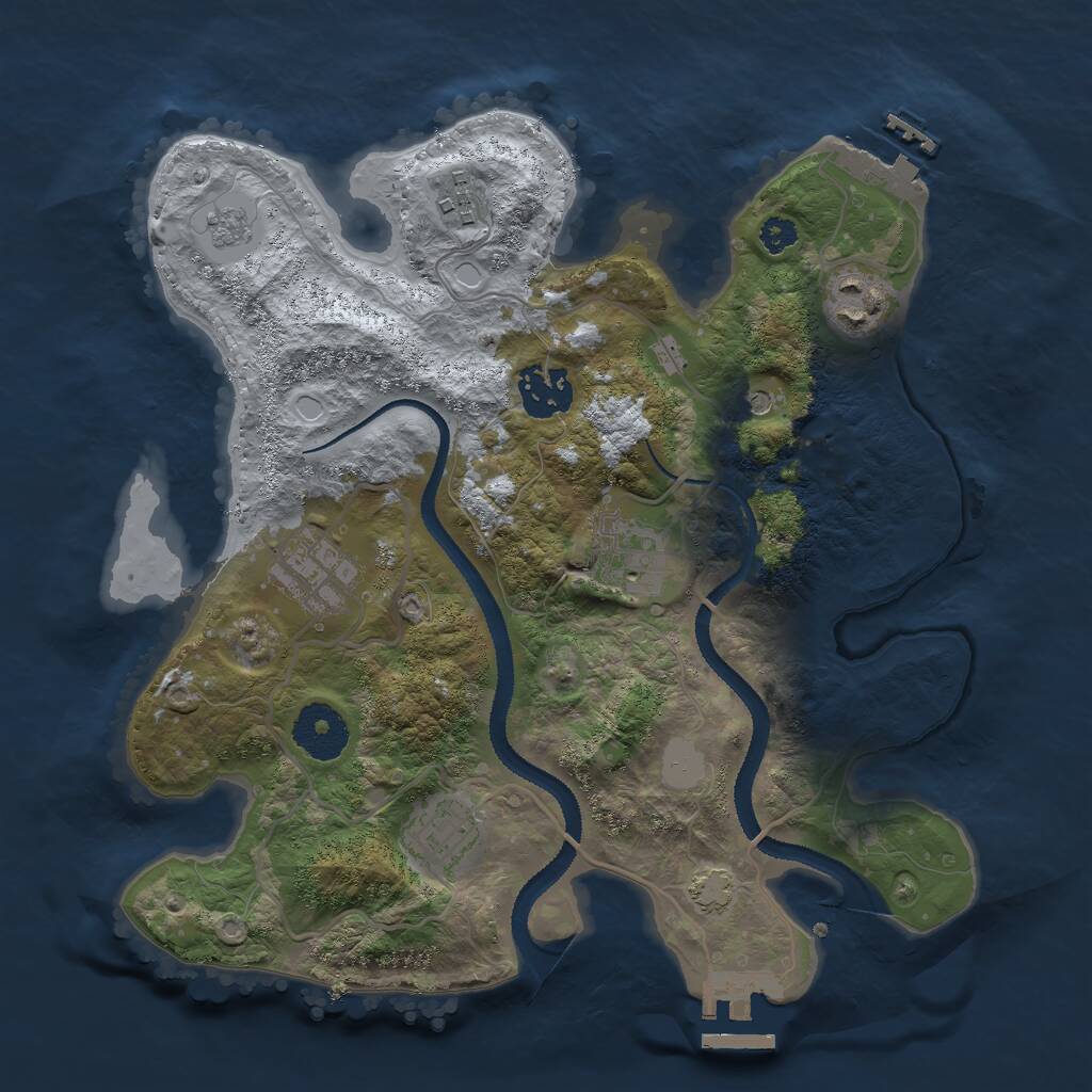 Rust Map: Procedural Map, Size: 3000, Seed: 10740, 12 Monuments