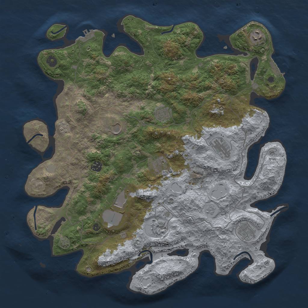Rust Map: Procedural Map, Size: 4222, Seed: 35948, 18 Monuments