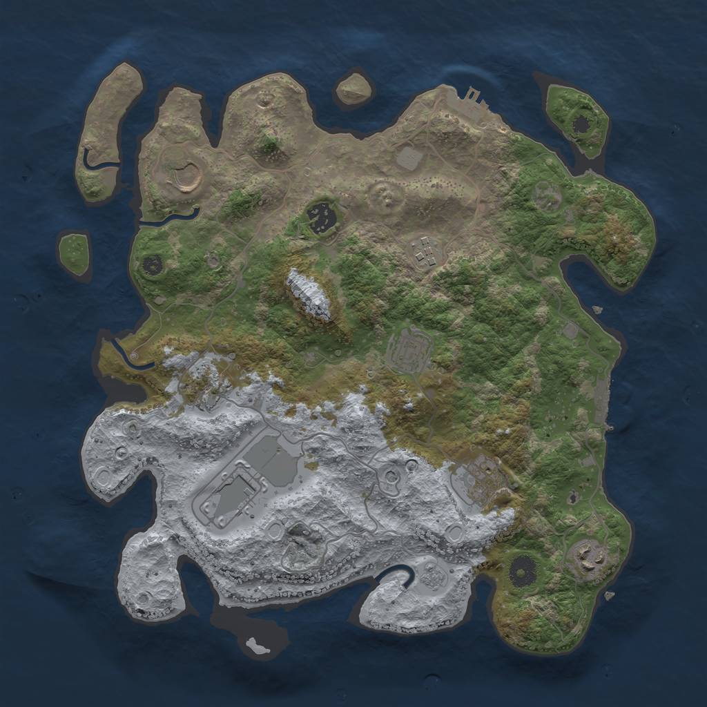 Rust Map: Procedural Map, Size: 3600, Seed: 1831559328, 15 Monuments