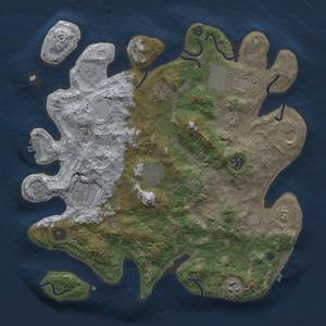 Thumbnail Rust Map: Procedural Map, Size: 3500, Seed: 400712882, 15 Monuments