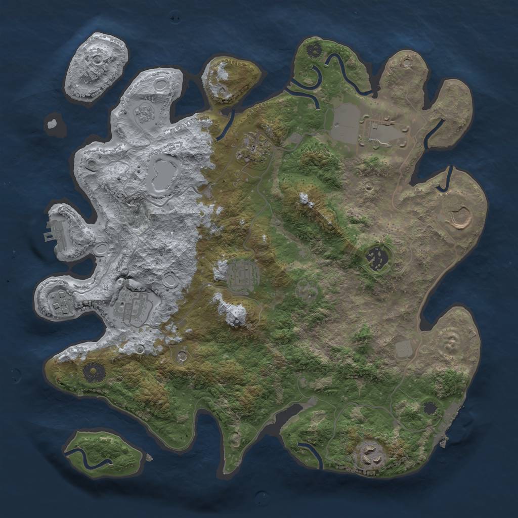 Rust Map: Procedural Map, Size: 3500, Seed: 400712882, 15 Monuments