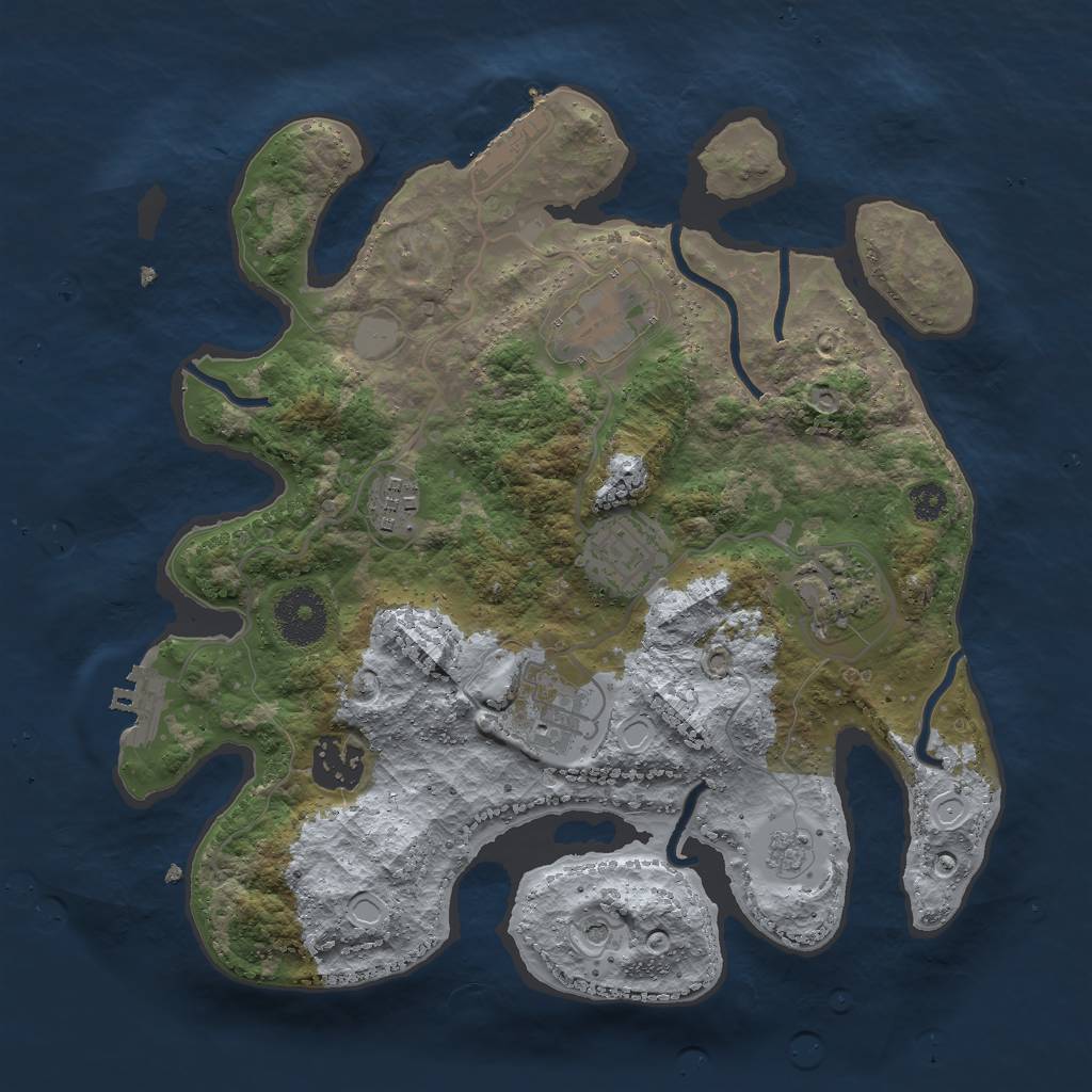Rust Map: Procedural Map, Size: 3000, Seed: 58392, 13 Monuments
