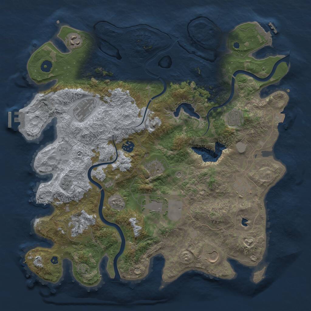 Rust Map: Procedural Map, Size: 4000, Seed: 964289375, 16 Monuments