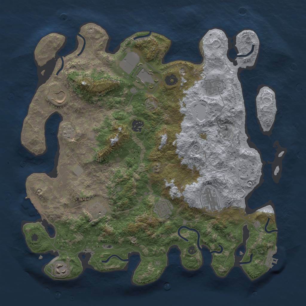 Rust Map: Procedural Map, Size: 3800, Seed: 28042023, 16 Monuments