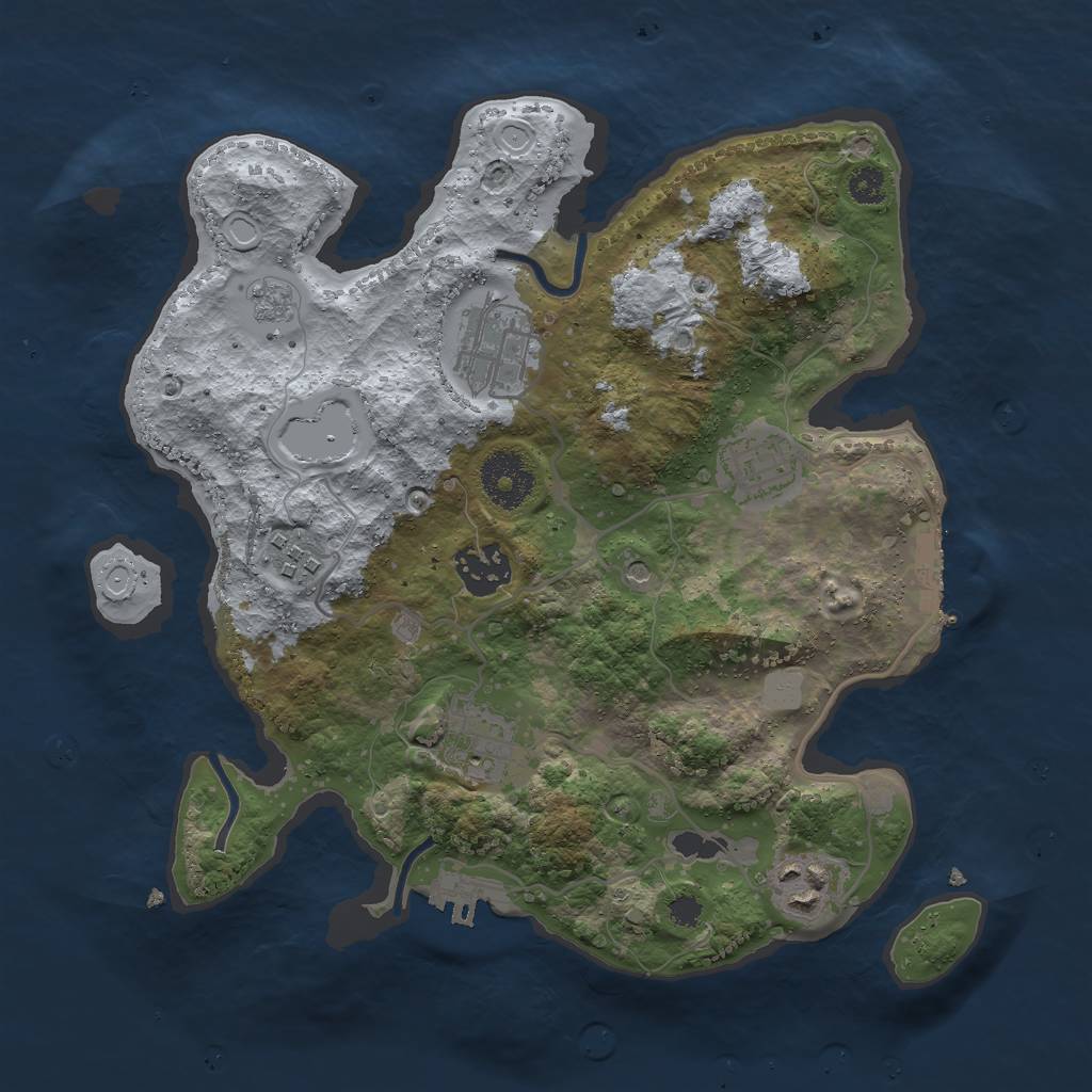 Rust Map: Procedural Map, Size: 3000, Seed: 866559578, 13 Monuments