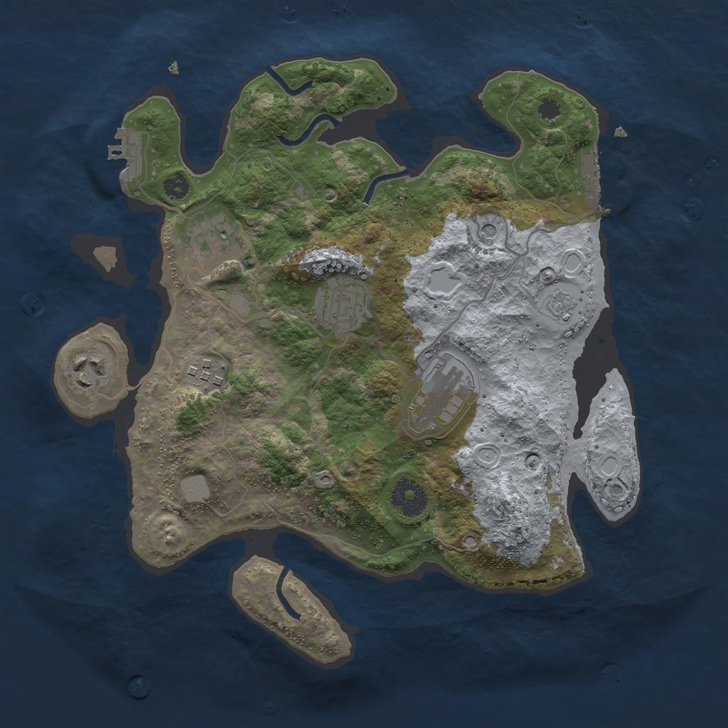 Rust Map: Procedural Map, Size: 3000, Seed: 899767438, 12 Monuments