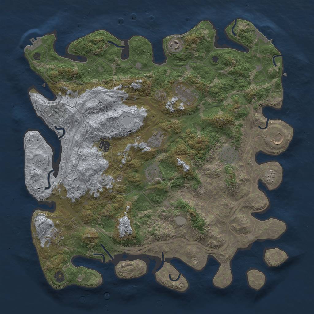 Rust Map: Procedural Map, Size: 4250, Seed: 1661486948, 16 Monuments