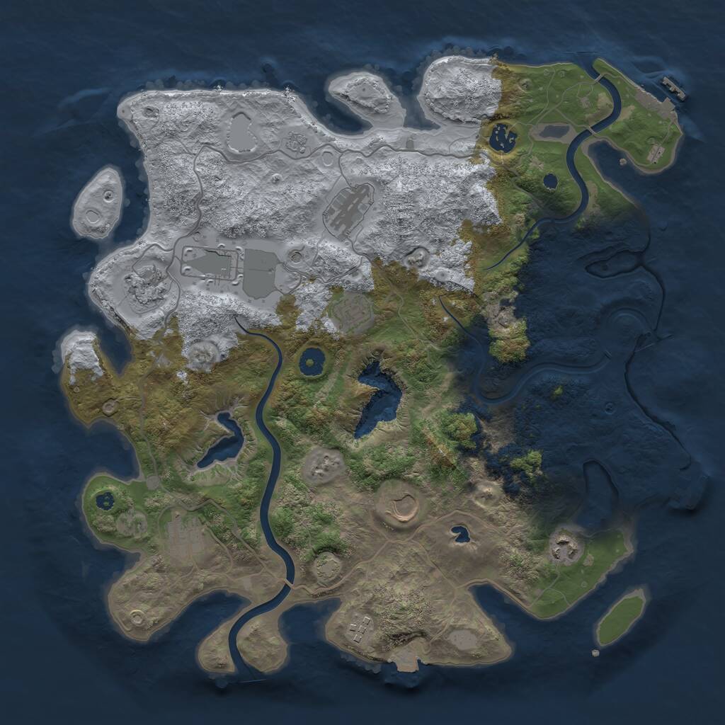 Rust Map: Procedural Map, Size: 4000, Seed: 1229522123, 15 Monuments