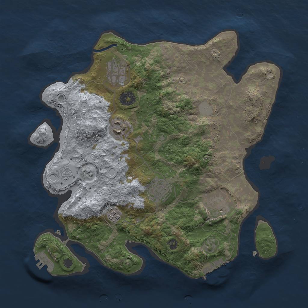 Rust Map: Procedural Map, Size: 3000, Seed: 24042, 11 Monuments