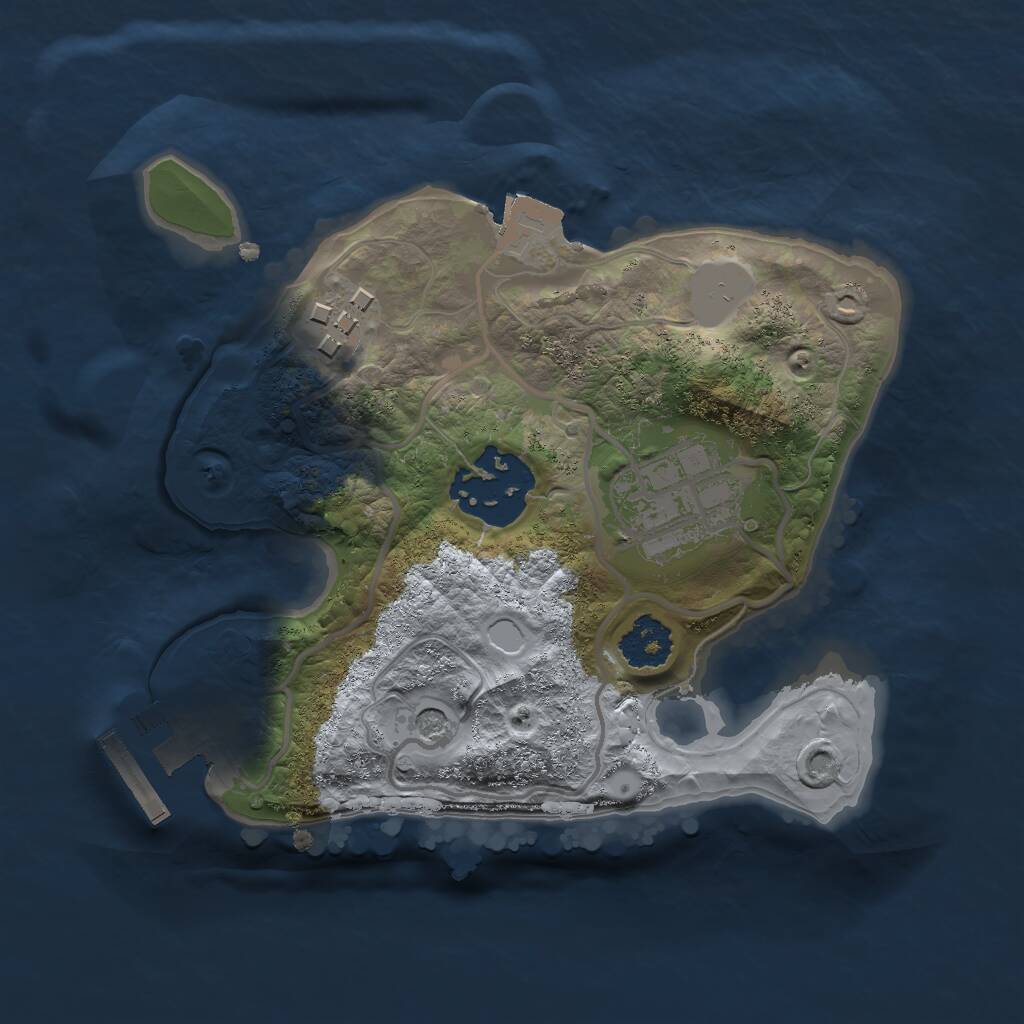 Rust Map: Procedural Map, Size: 2000, Seed: 1165609293, 6 Monuments