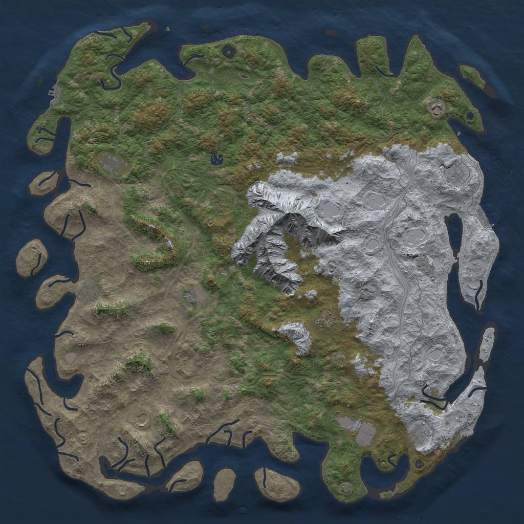 Rust Map: Procedural Map, Size: 6000, Seed: 20230429, 19 Monuments