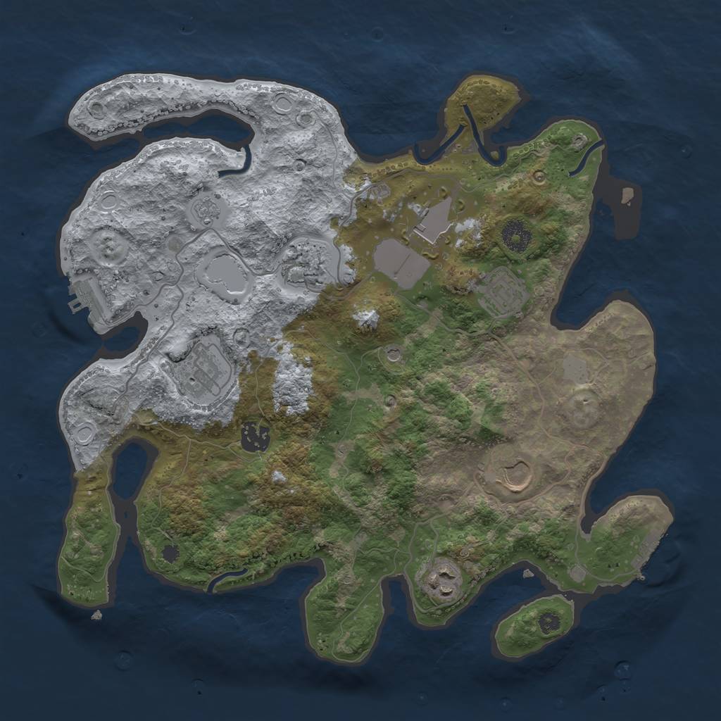Rust Map: Procedural Map, Size: 3500, Seed: 18270298, 14 Monuments