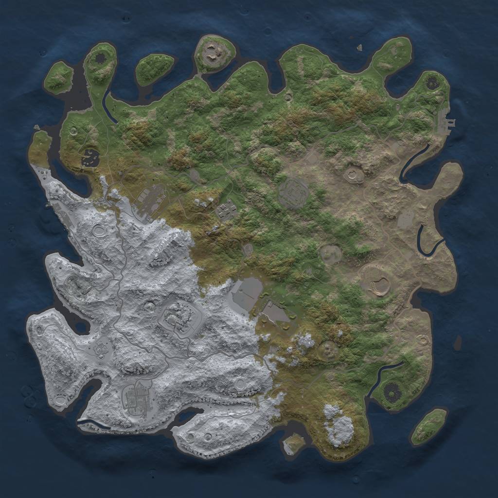 Rust Map: Procedural Map, Size: 4000, Seed: 22730, 16 Monuments
