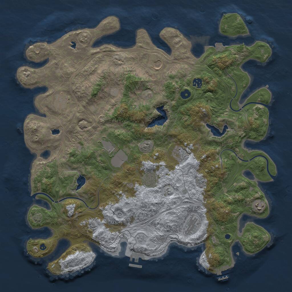 Rust Map: Procedural Map, Size: 4500, Seed: 1515793144, 16 Monuments