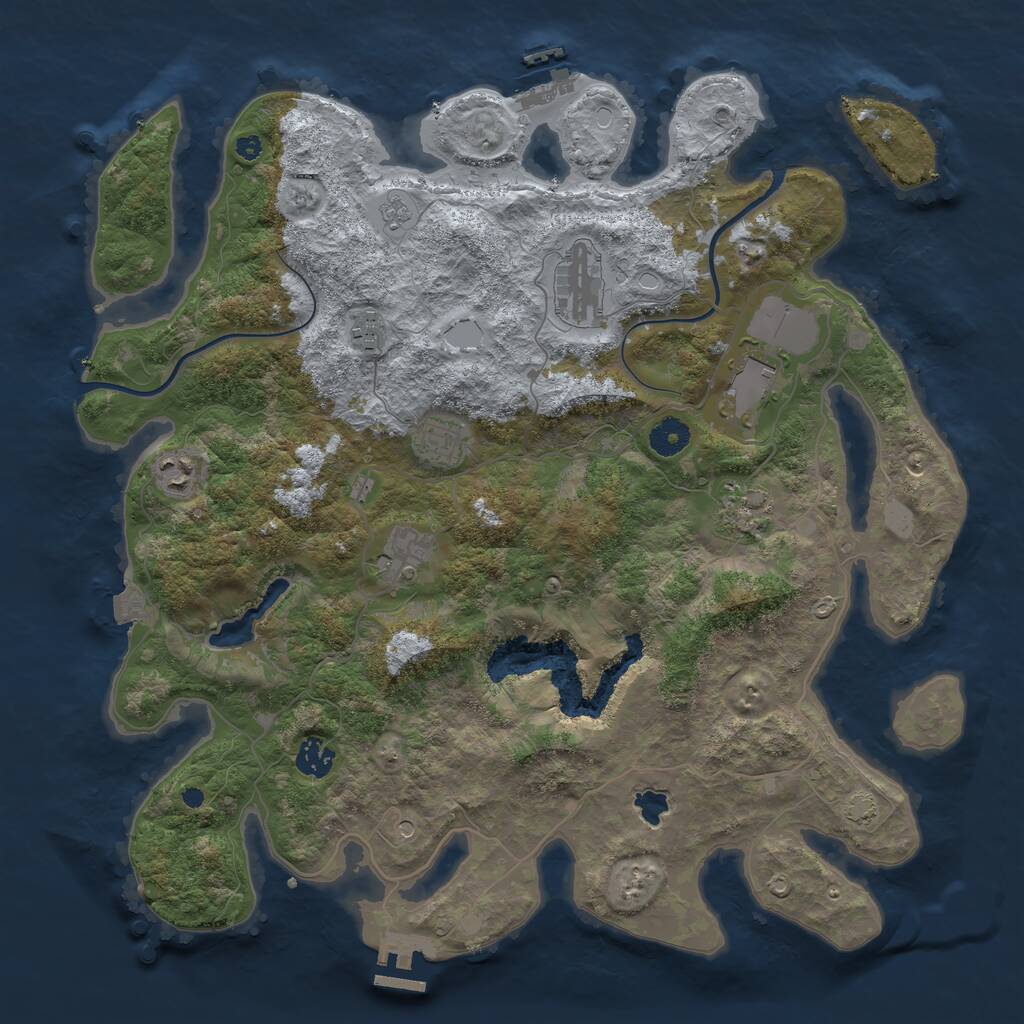 Rust Map: Procedural Map, Size: 4000, Seed: 11049967, 14 Monuments