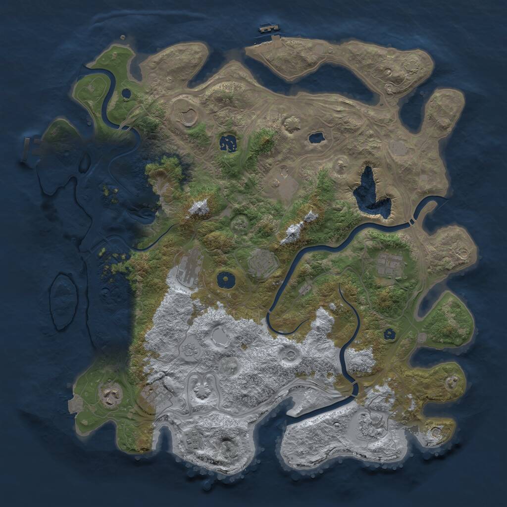 Rust Map: Procedural Map, Size: 4250, Seed: 691389071, 16 Monuments