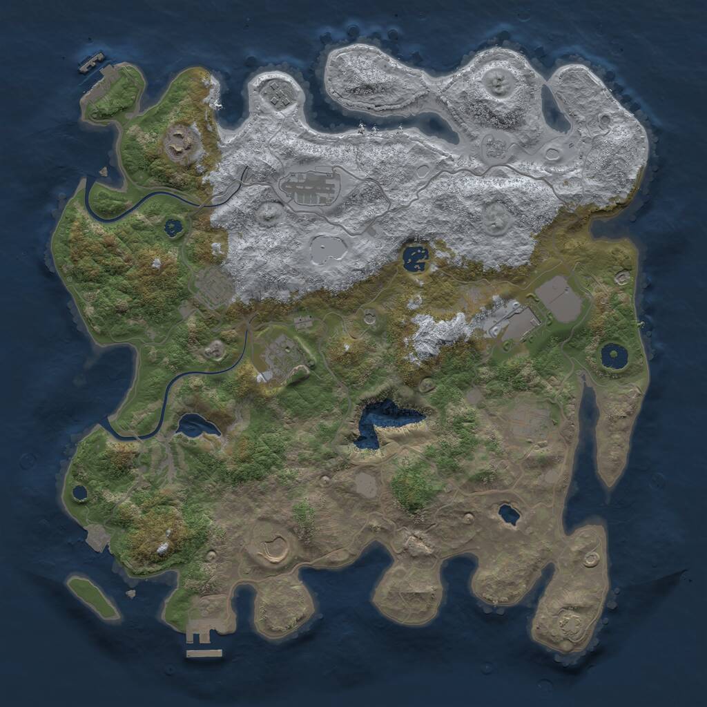 Rust Map: Procedural Map, Size: 4000, Seed: 758387919, 15 Monuments
