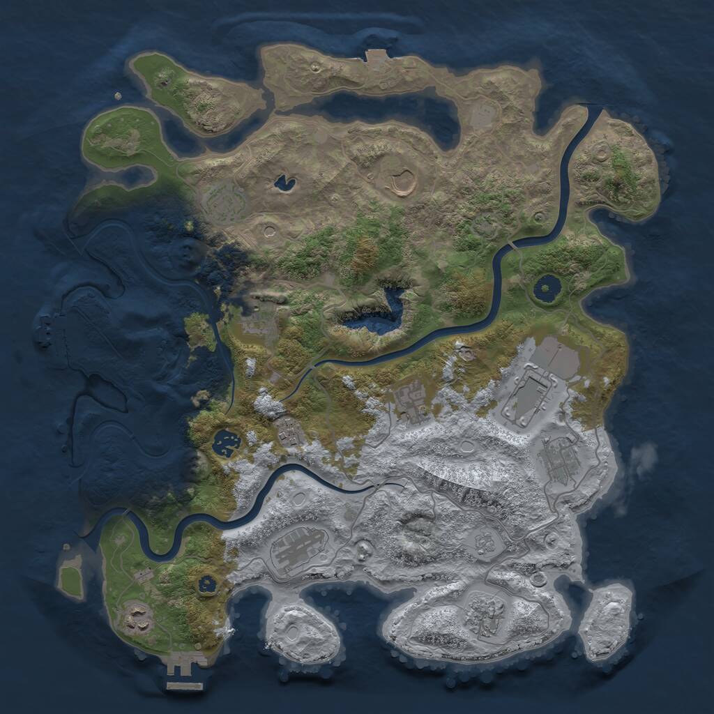 Rust Map: Procedural Map, Size: 4000, Seed: 12568, 17 Monuments