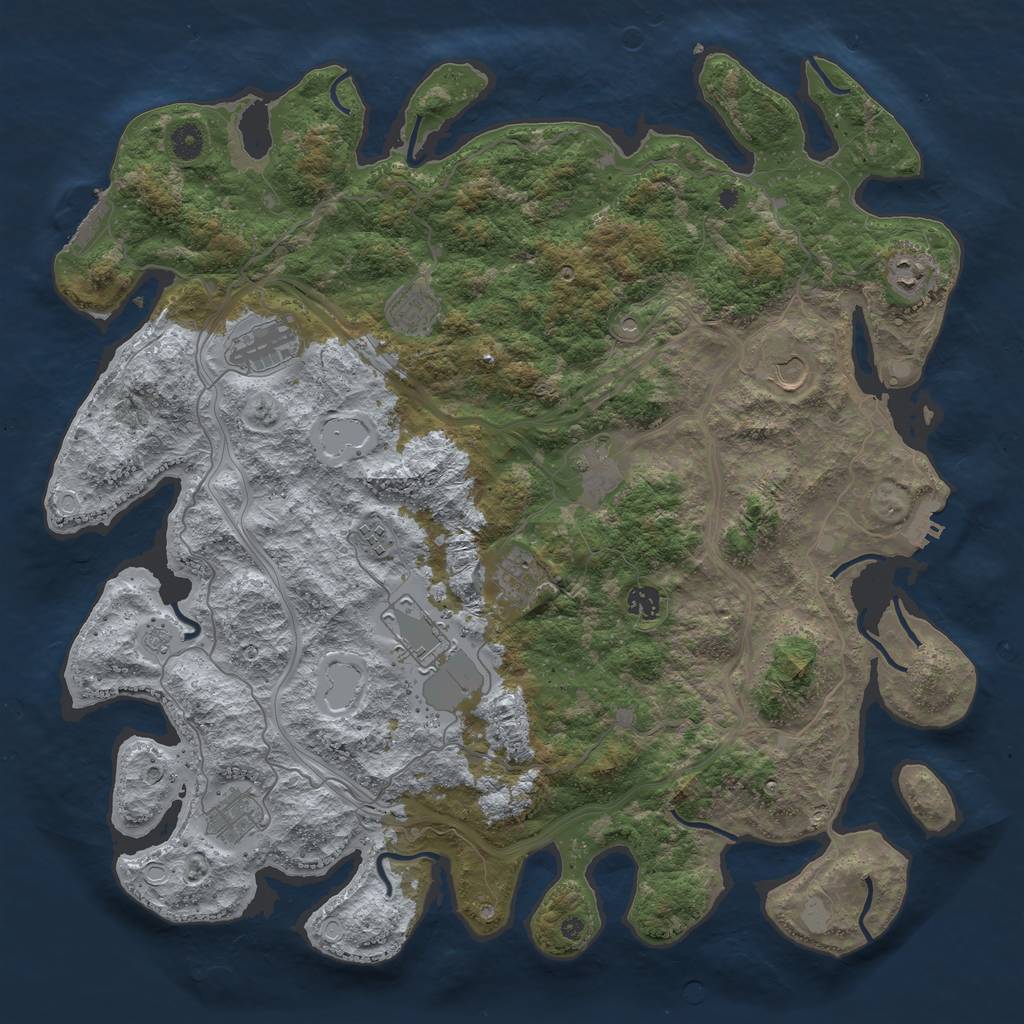 Rust Map: Procedural Map, Size: 4500, Seed: 138255, 17 Monuments